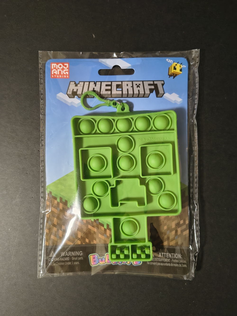 Minecraft Mini Bubblerz fidget bubble popper backpack hanger Mojang